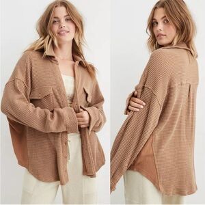 Waffle brown oversized top